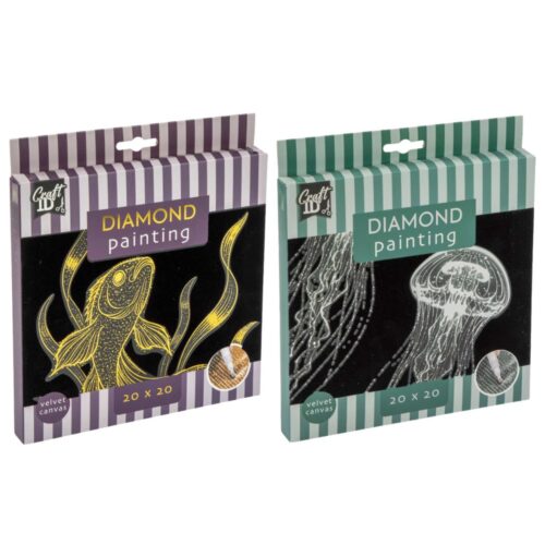 Diamond painting velvet canvas crystal 2 assorti (assortiment – willekeurige uitvoering)