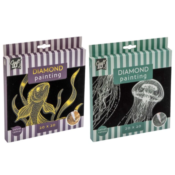 Diamond painting velvet canvas crystal 2 assorti (assortiment – willekeurige uitvoering)