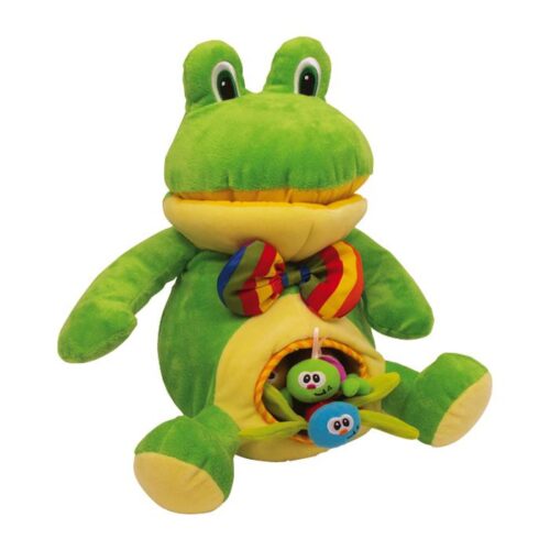 Knuffeldier kikker met rammelaar