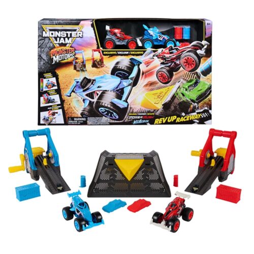 Monster Jam 1:64 Monster Motors Rev Up Raceway Playset