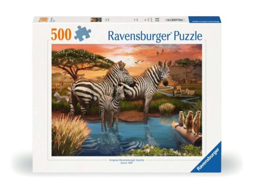 Zebra´s bij de Drinkplaats (500)