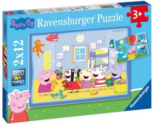 Ravensburger Peppa Pig – De avonturen van Peppa Pig (2 x 12) – Puzzel 12 stukjes vanaf 3 jaar