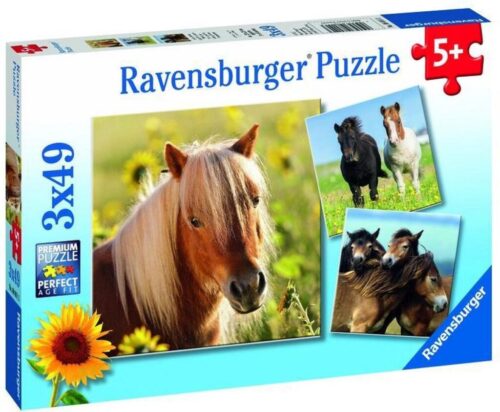 Ravensburger Schattige Pony’s (3 x 49) – Puzzel 49 stukjes vanaf 5 jaar