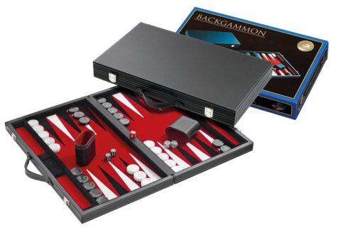 Backgammon Koffer Groot Standaard (Rood)