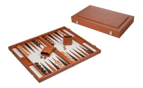 Backgammon Bruin, Groot, Kunstleer
