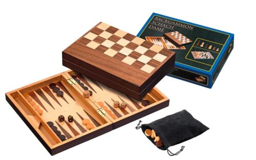 Philos Schaak/Backgammon Kassette Veld 32 mm, Koningshoogte 65 mm – Bordspel vanaf 6 jaar