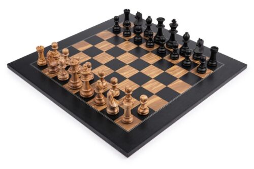 Schaakset Zwart Olive Deluxe, Veld 50 mm