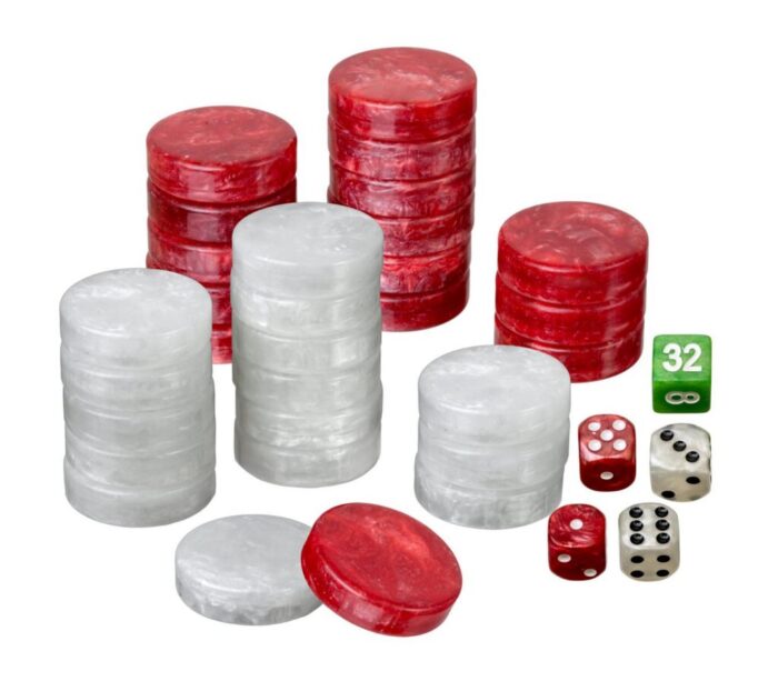 Backgammon Speelstenen Groot Kunsstof