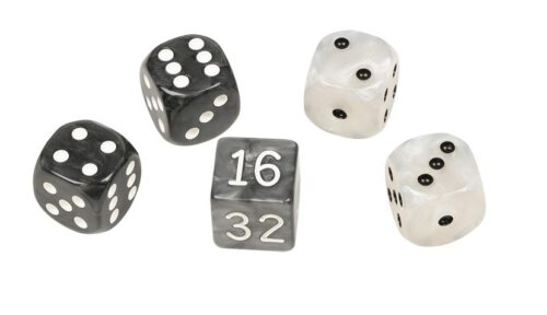 Dobbelset voor Backgammon, kunststof zwa