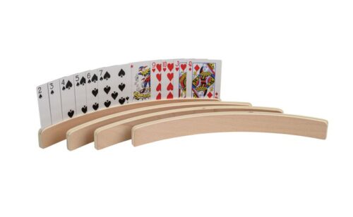 Philos Houten speelkaartenhouder, set van 4, zonder speelkaarten, 35 cm, FSC 100% – Kaarthouder