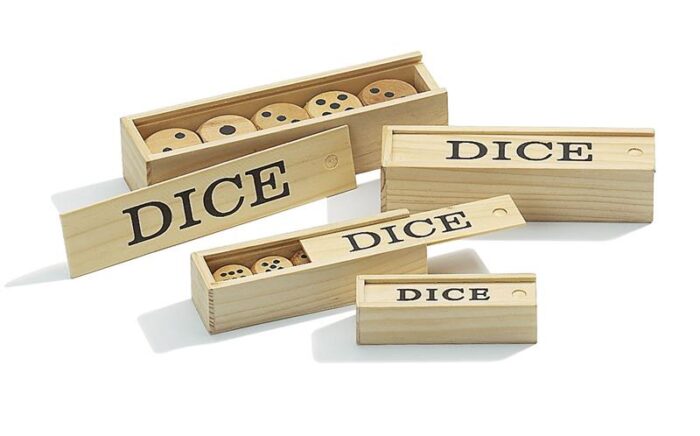 Houten Dobbelsteen Set D6 15mm (5 stuks)