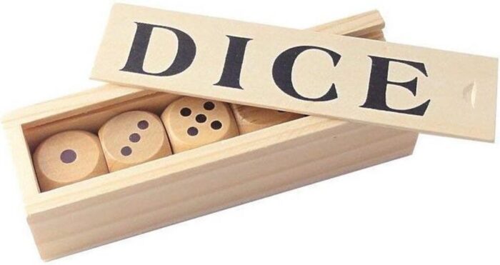 Houten Dobbelsteen Set D6 25mm (5 stuks)