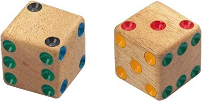 Houten Dobbelsteen Set D6 40mm (4 stuks)
