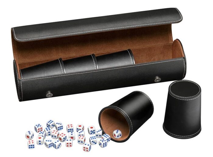 Dobbelbeker Kunstleer Zwart (set 5
