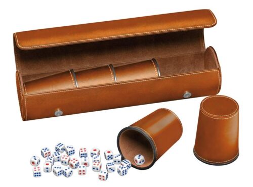 Dobbelbeker Kunstleer Bruin (set 5