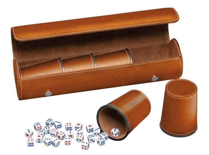 Dobbelbeker Kunstleer Bruin (set 5