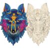 Artefact Houten Puzzel 2 in 1 Wolf, in