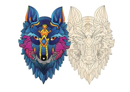 Artefact Houten Puzzel 2 in 1 Wolf, in