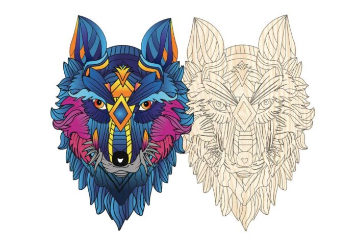 Artefact Houten Puzzel 2 in 1 Wolf, in