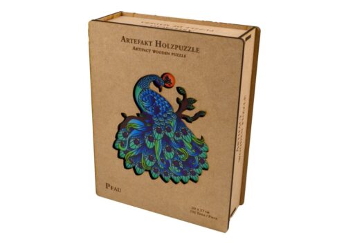 Artefact Houten Puzzel 2 in 1 Pauw, in