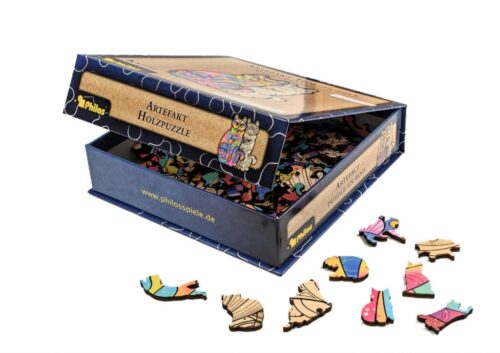 Philos Artefact Houten Puzzel 2 in 1 Kat – 160 stukjes vanaf 6 jaar