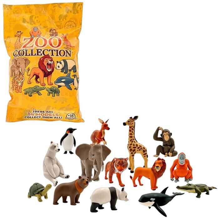 Zoo Animals 8-16cm 14 assorti in blindbag 15x24cm (assortiment – willekeurige uitvoering)