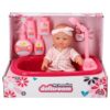 My Beautiful Dollsroom poppenbadje met  douchefunctie, pop en set van 5 accessoires