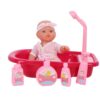 My Beautiful Dollsroom poppenbadje met  douchefunctie, pop en set van 5 accessoires