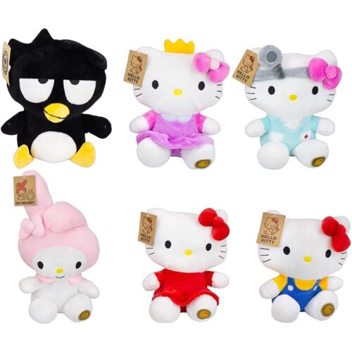 Hello Kitty Pluche in papieren giftbag 6 assorti 27cm (assortiment – willekeurige uitvoering)