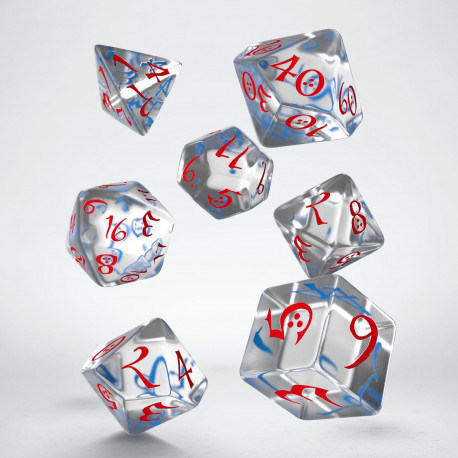 Classic RPG Translucent & blue-red Dice