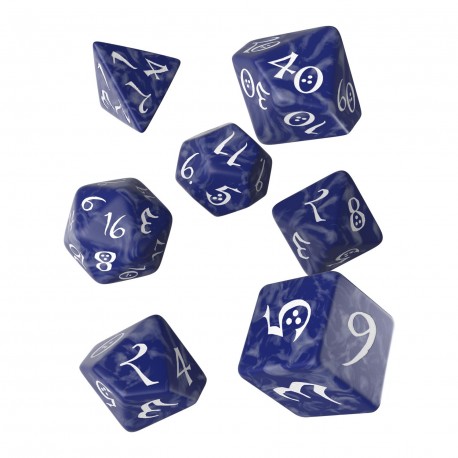 Classic RPG Cobalt & white Dice Set