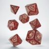 Tribal Dice Set: Shimmering red & Beige