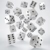 Full Pack of D6s: Pearl&Black