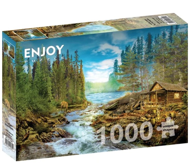 A Log Cabin by the Rapids (1000)