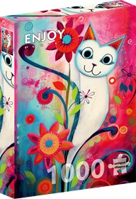 A Happy White Cat (1000)