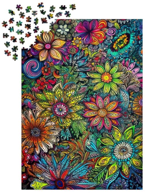Abstract Stained Glass Flower Garden (10