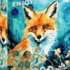 Red Fox on Blue (1000)