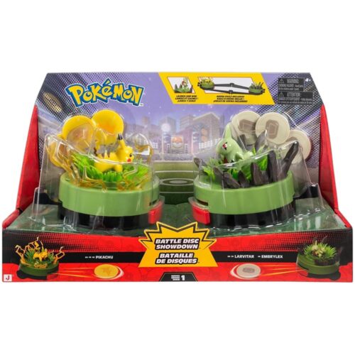 Pokemon Game Battle Disc Showdown Pikachu #1 & Larvitar Battle arena
