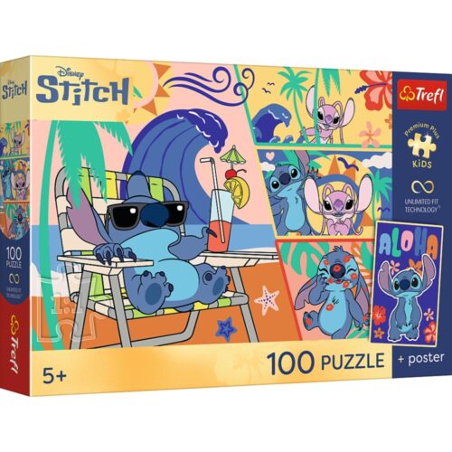 Puzzel Stitch stranddag 100 stuks