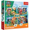 Puzzel 4 in 1 Paw Patrol de Dino film 12-15-20-24 stuks