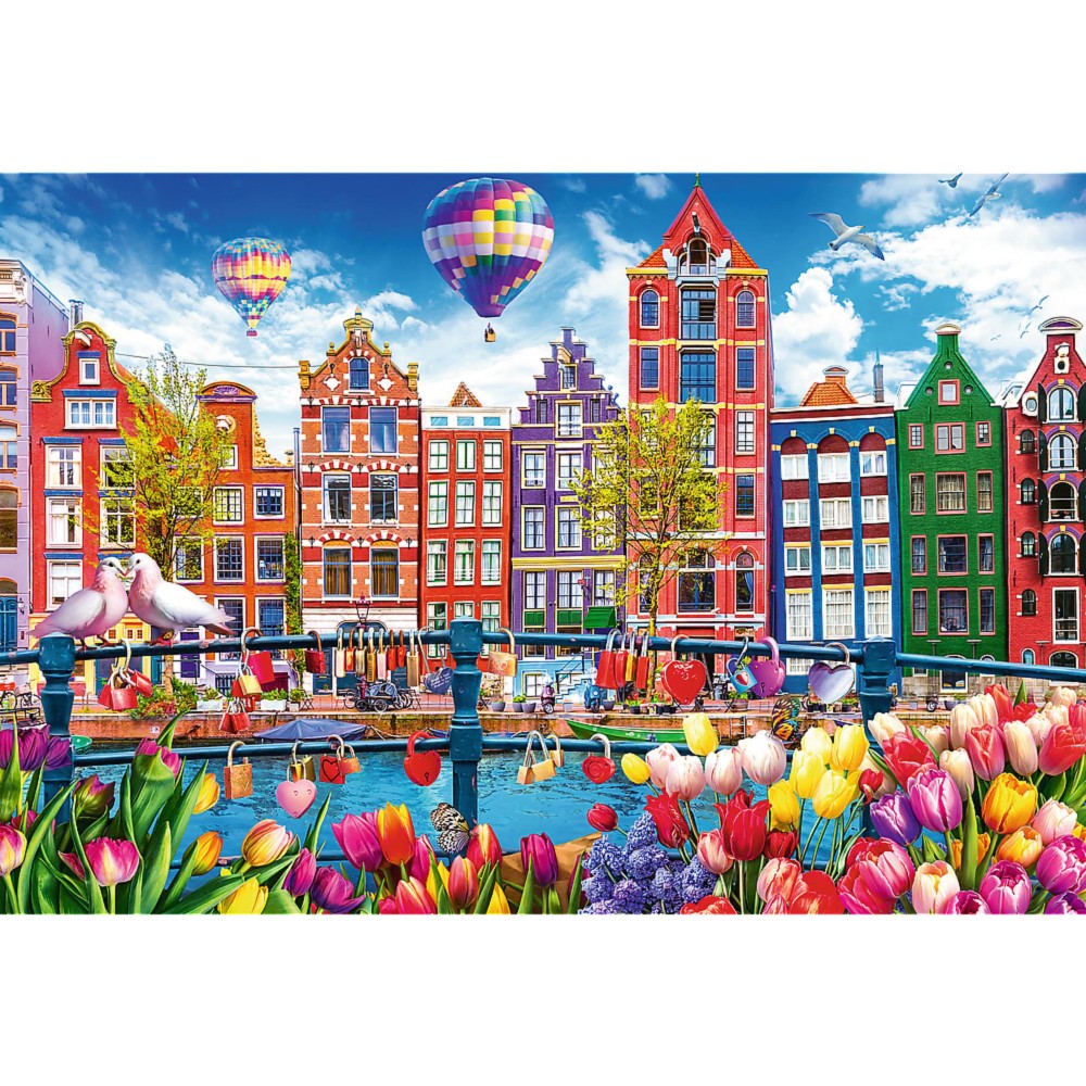 Puzzel kleurvol Amsterdam 1500 stuks - Afbeelding 2
