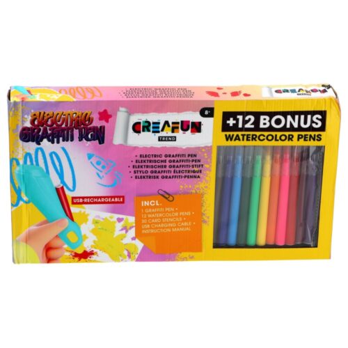 Creafun trend graffity pen electronisch set  + 12 extra stiften