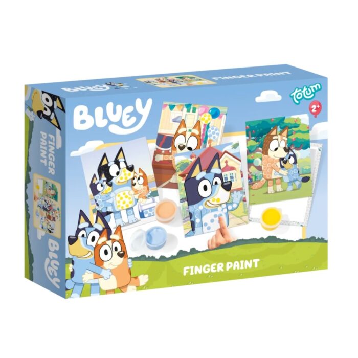 Bluey vingerverf set, 4 kleuren, 5 sheets