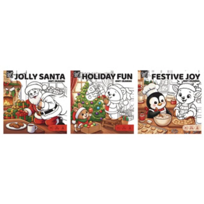 Kleurboek Xmas cute & comfy 20 x 20 cm 3 assorti (assortiment – willekeurige uitvoering)