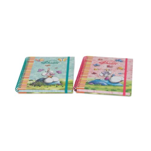 Diddl A5 spiraal notitieboek met glitter-elastiek 2 assorti (assortiment – willekeurige uitvoering)