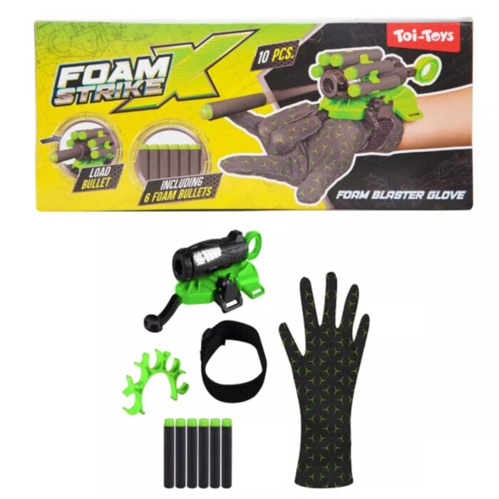 Foam blaster aan polsband inclusief  6 foam pijlen