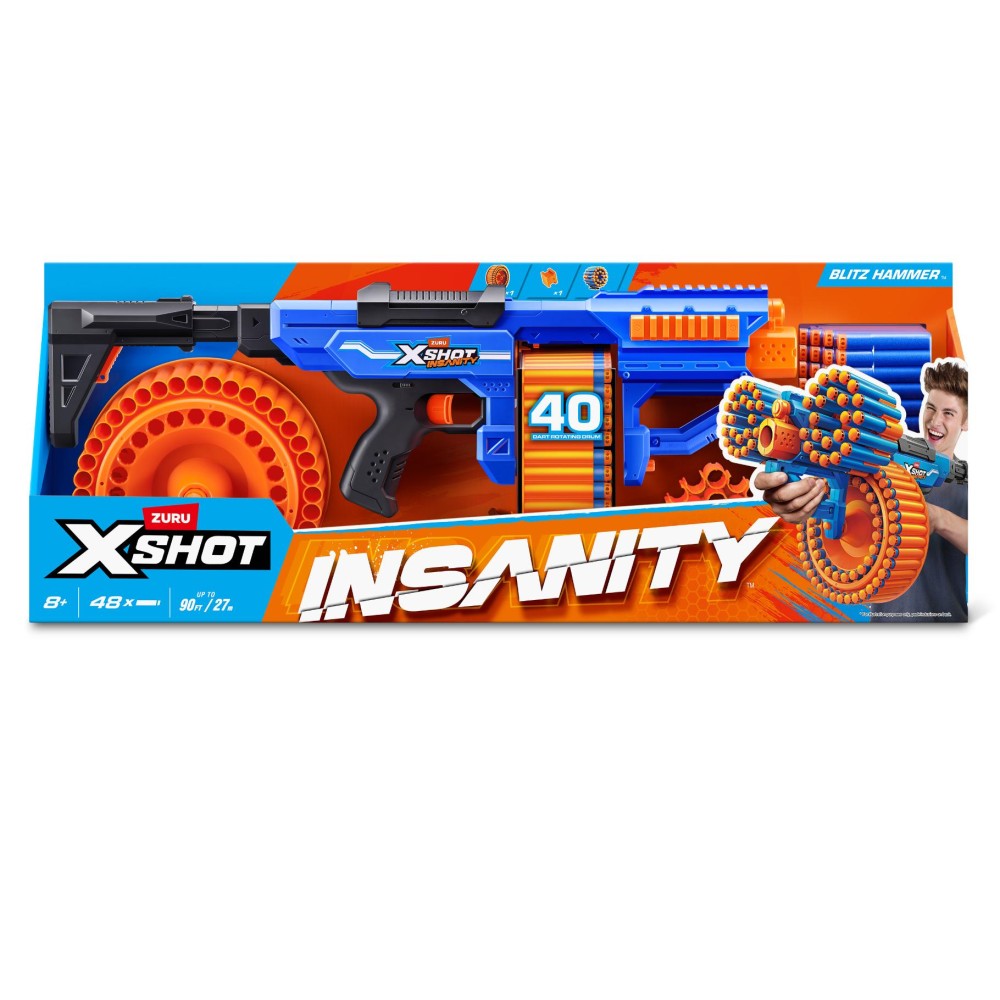ZURU X-Shot insanity blitz hammer + 48 darts