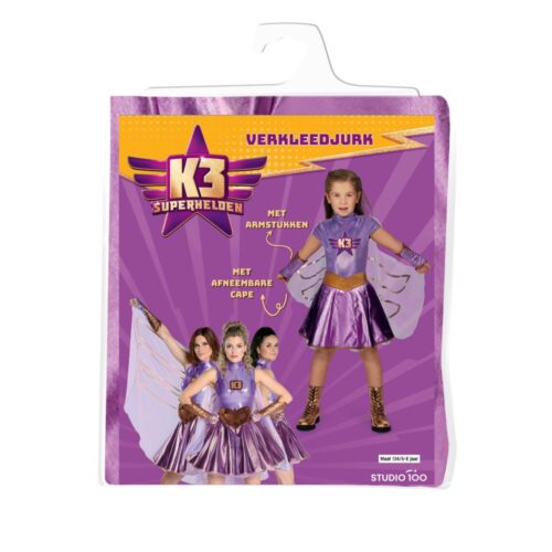 K3 Verkleedjurk - Superhelden - 6-8J.