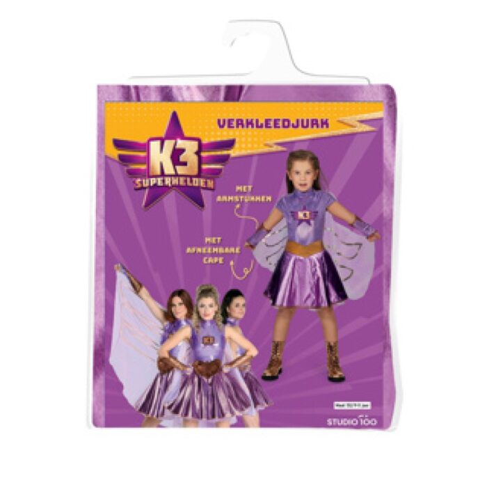 K3 Verkleedjurk - Superhelden - 9-11J.