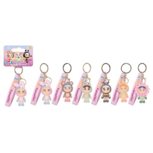 Kanashiko 3D Sleutelhanger 6,5cm + Strap 6 assorti (Flocked) (assortiment – willekeurige uitvoering)